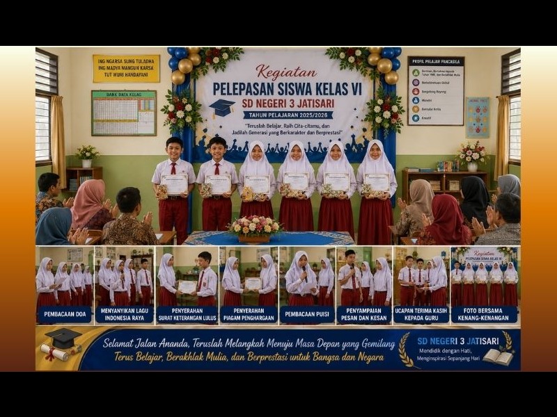 Kegiatan Pelepasan Siswa Kelas VI SD Negeri 3 Jatisari